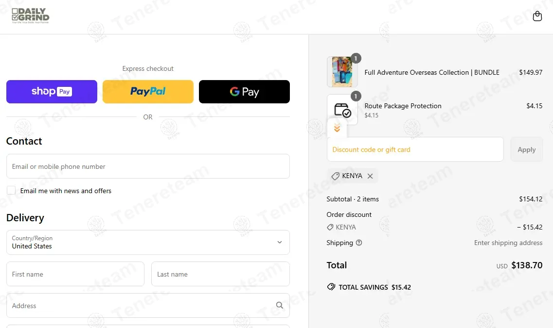 The Daily Grind Planner coupon code: 10% off with KENYA. Tested and valid as 1 year ago.