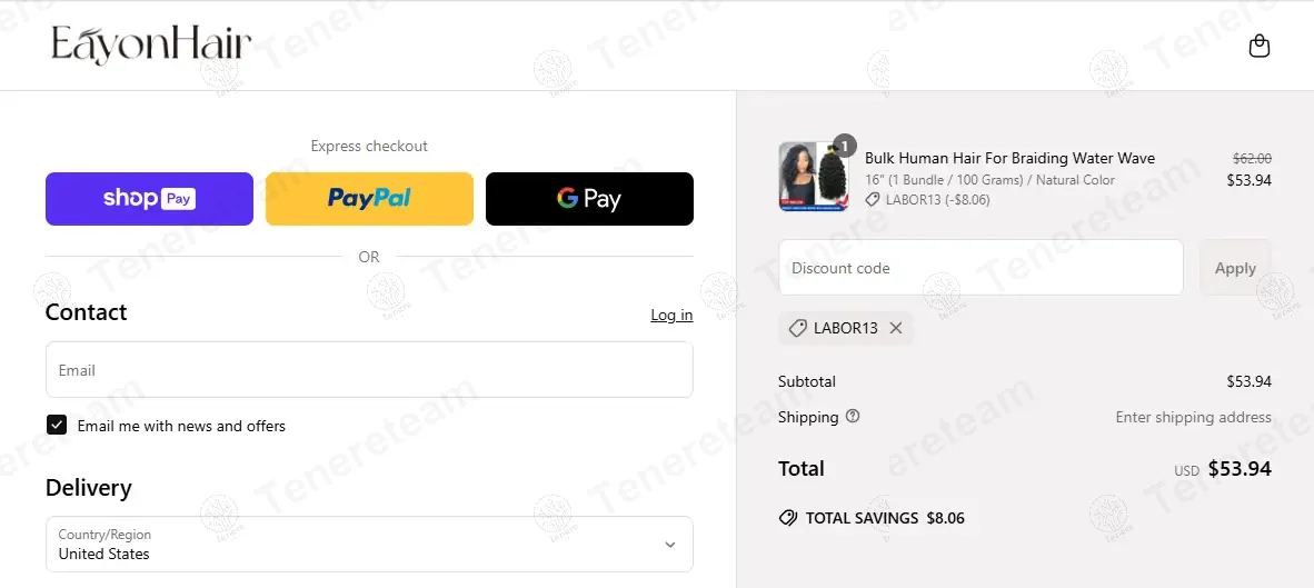 Eayon Hair coupon code: 13% off with LABOR13. Tested and valid as 8 months ago.
