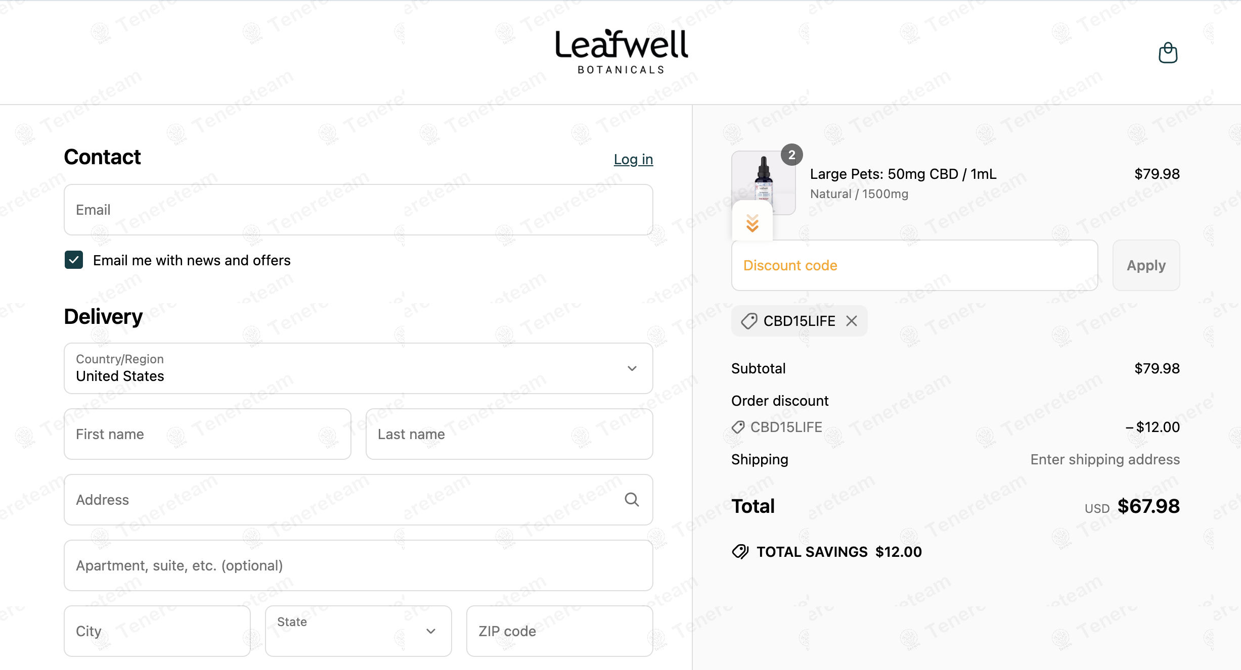 Leafwell Botanicals coupon code: 15% off with CBD15LIFE. Tested and valid as 1 year ago.