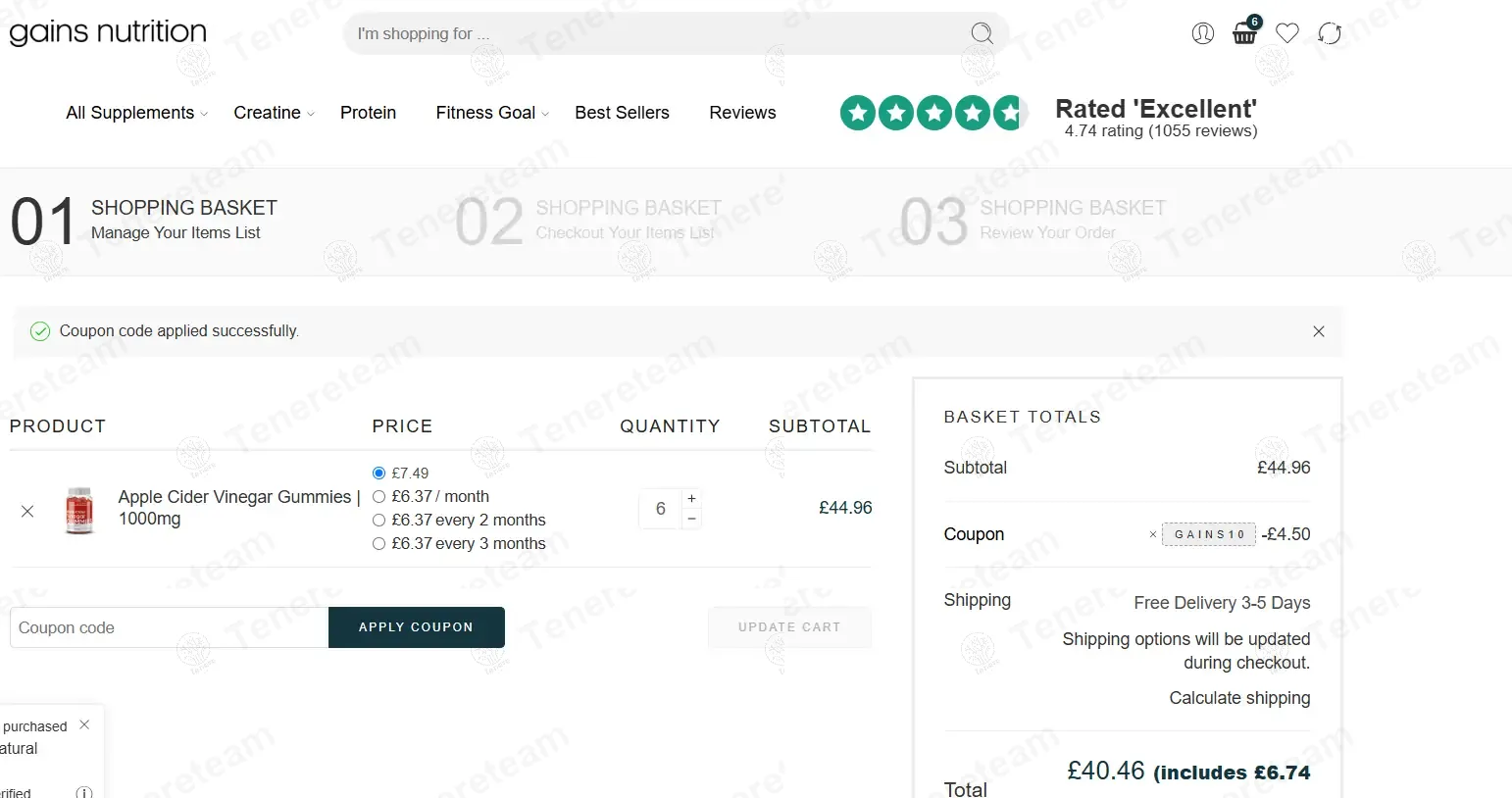 Gains Nutrition UK coupon code: 10% off with GAINS10. Tested and valid as 1 year ago.