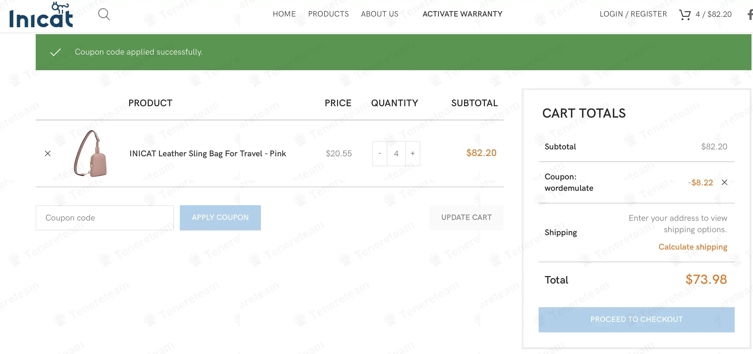 Inicat Bag coupon code: 10% off with WORDEMULATE. Tested and valid as 9 months ago.