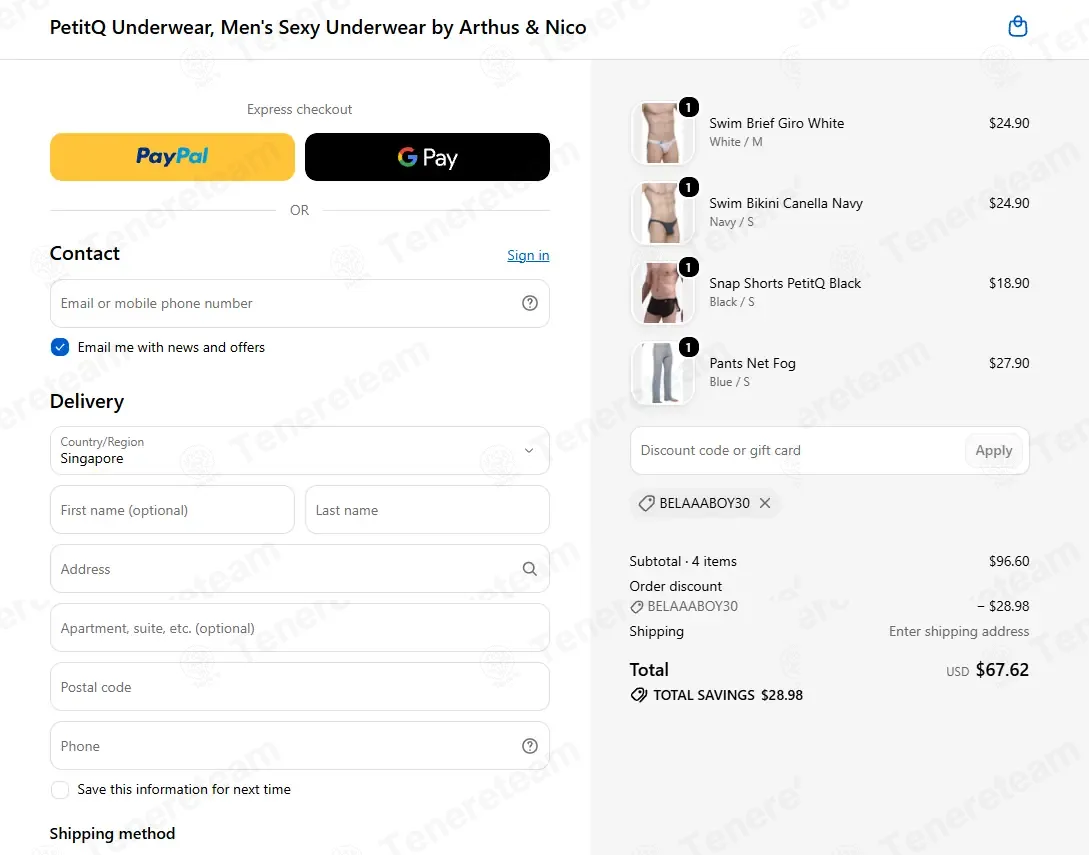 PetitQ World coupon code successfully applied at checkout