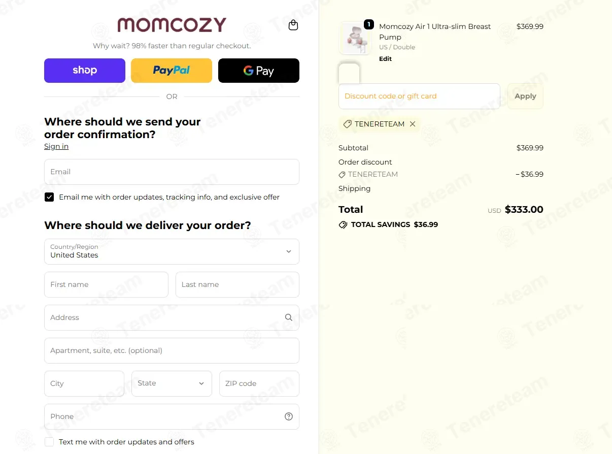Momcozy coupon code: 10% off with TENERETEAM. Tested and valid as 5 days ago.