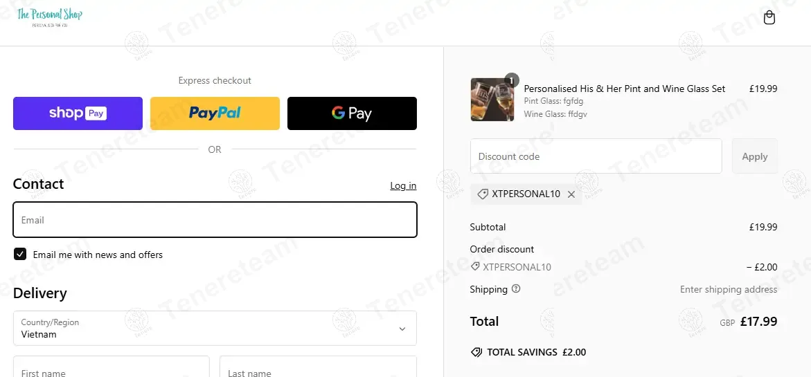 The Personal Shop coupon code: 10% off with XTPERSONAL10. Tested and valid as 1 year ago.