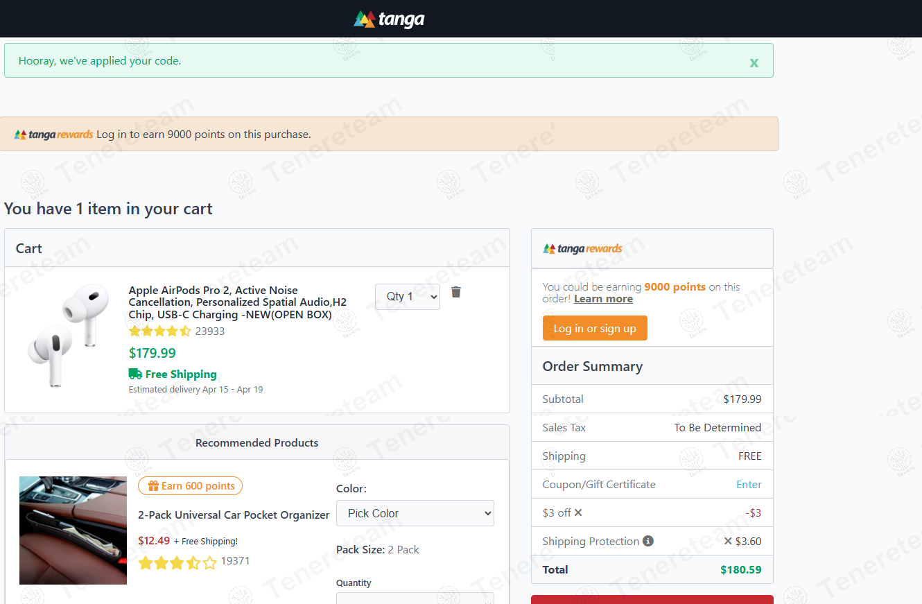 Tanga coupon code: $3 off with 1OFF. Tested and valid as 2 weeks ago.