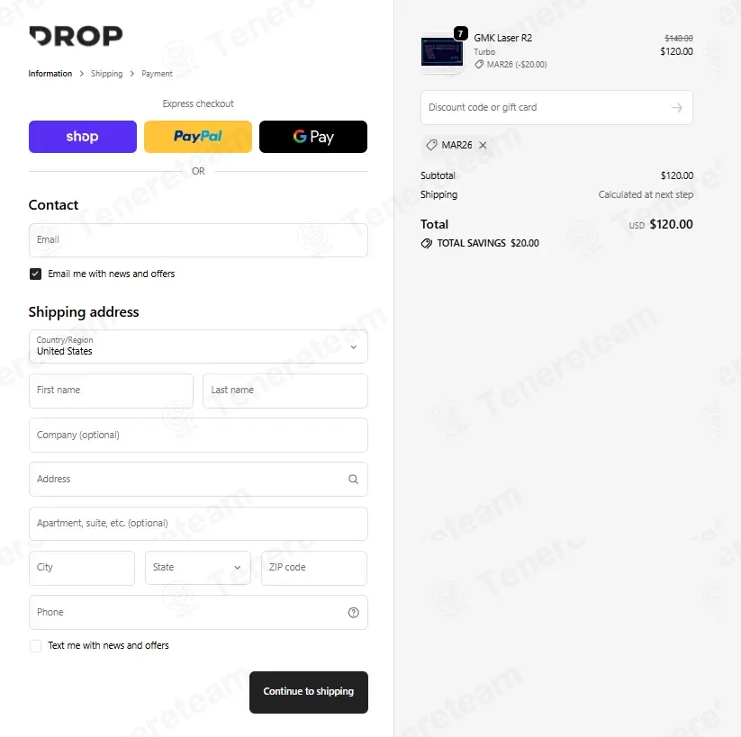 Drop coupon code: $20 off with MAR26. Tested and valid as 2 weeks ago.