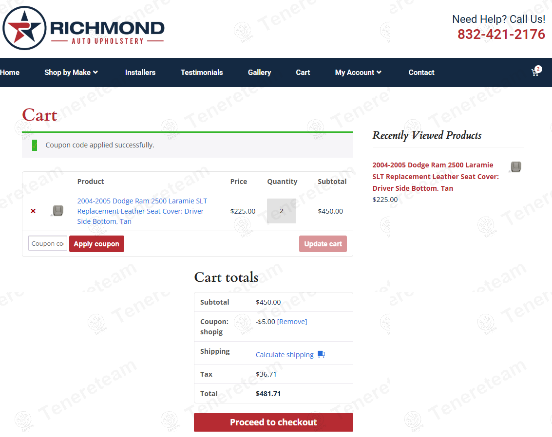 Richmond Auto Upholstery coupon code: $5 off with SHOPIG. Tested and valid as 1 year ago.