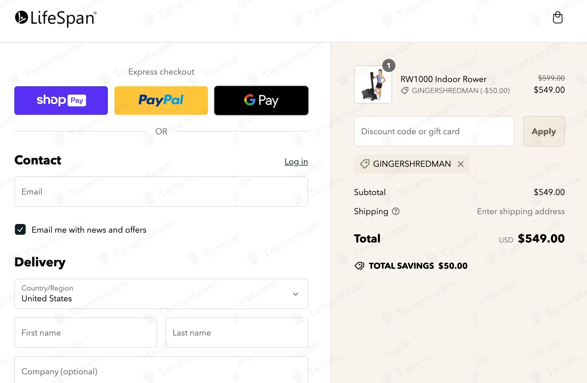 Lifespanfitness.com coupon code: $50 off with GINGERSHREDMAN. Tested and valid as 7 months ago.