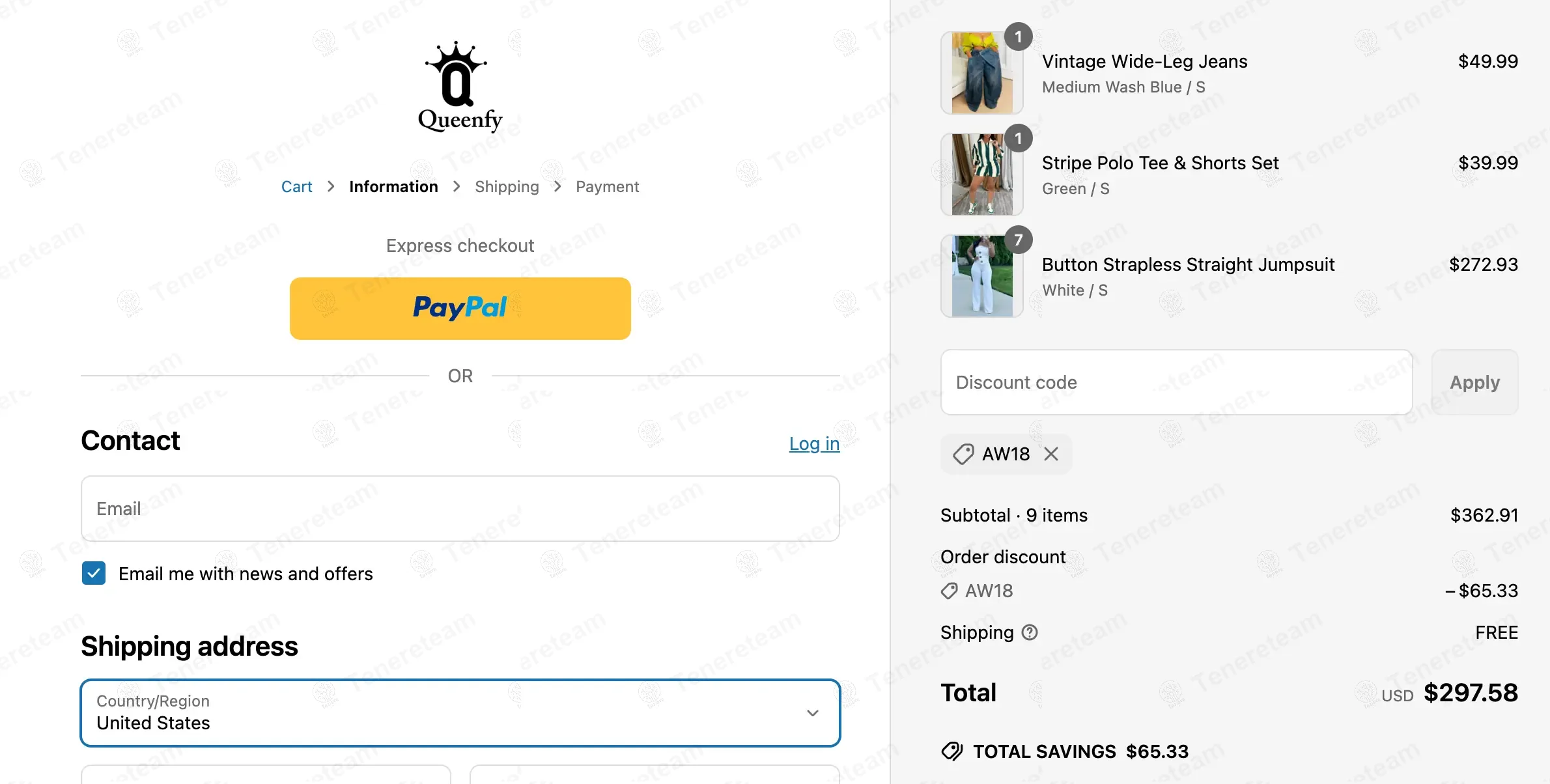 Queenfy coupon code: 18% off with AW18. Tested and valid as 1 year ago.
