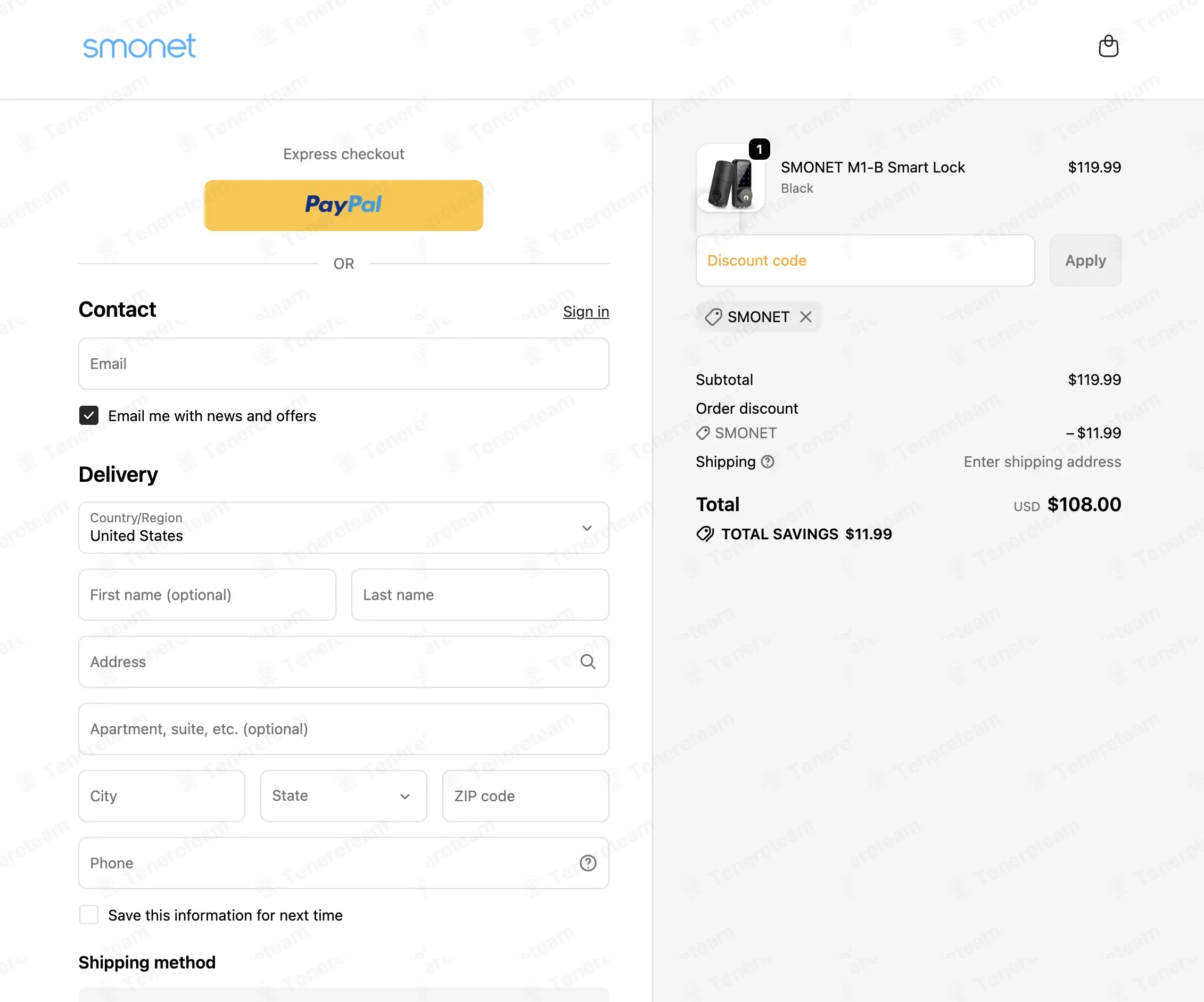Smonet coupon code: 10% off with SMONET. Tested and valid as 1 day ago.