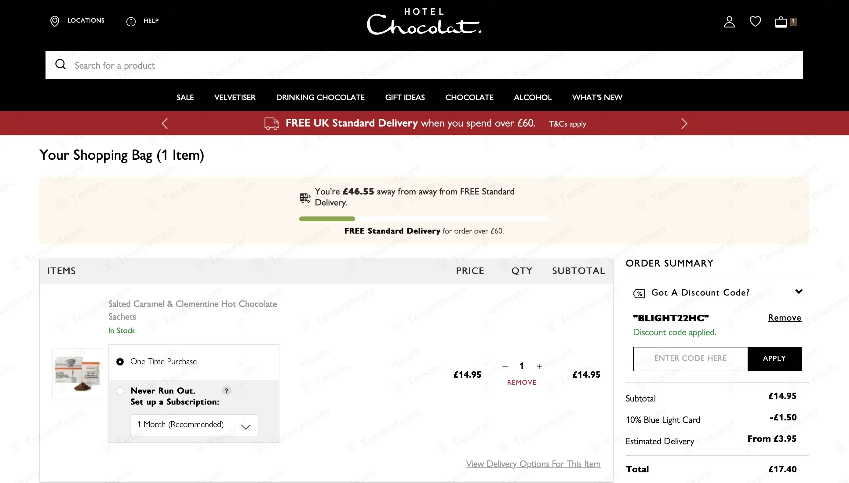 Hotel Chocolat coupon code: 10% off with BLIGHT22HC1. Tested and valid as 3 months ago.