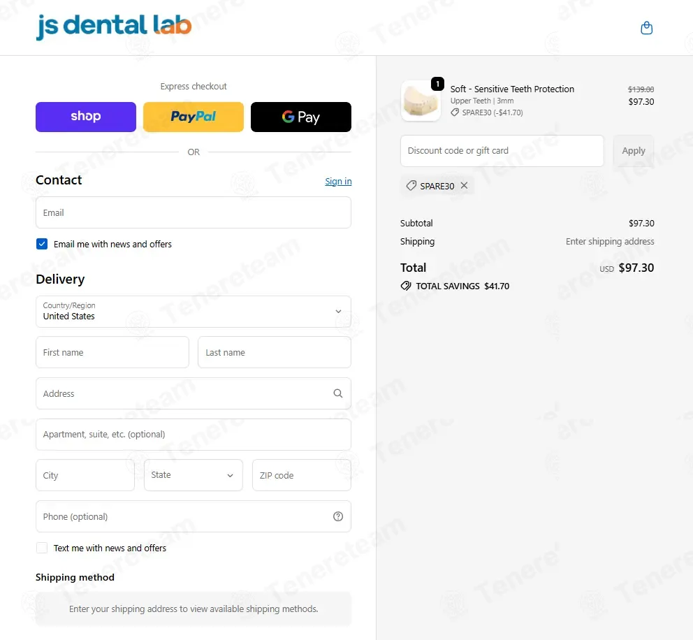 JS Dental Lab coupon code: 30% off with SPARE30. Tested and valid as 2 weeks ago.