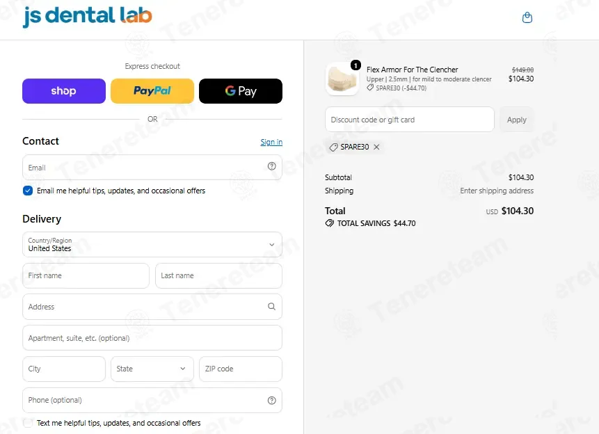 JS Dental Lab coupon code: 30% off with SPARE30. Tested and valid as 2 weeks ago.