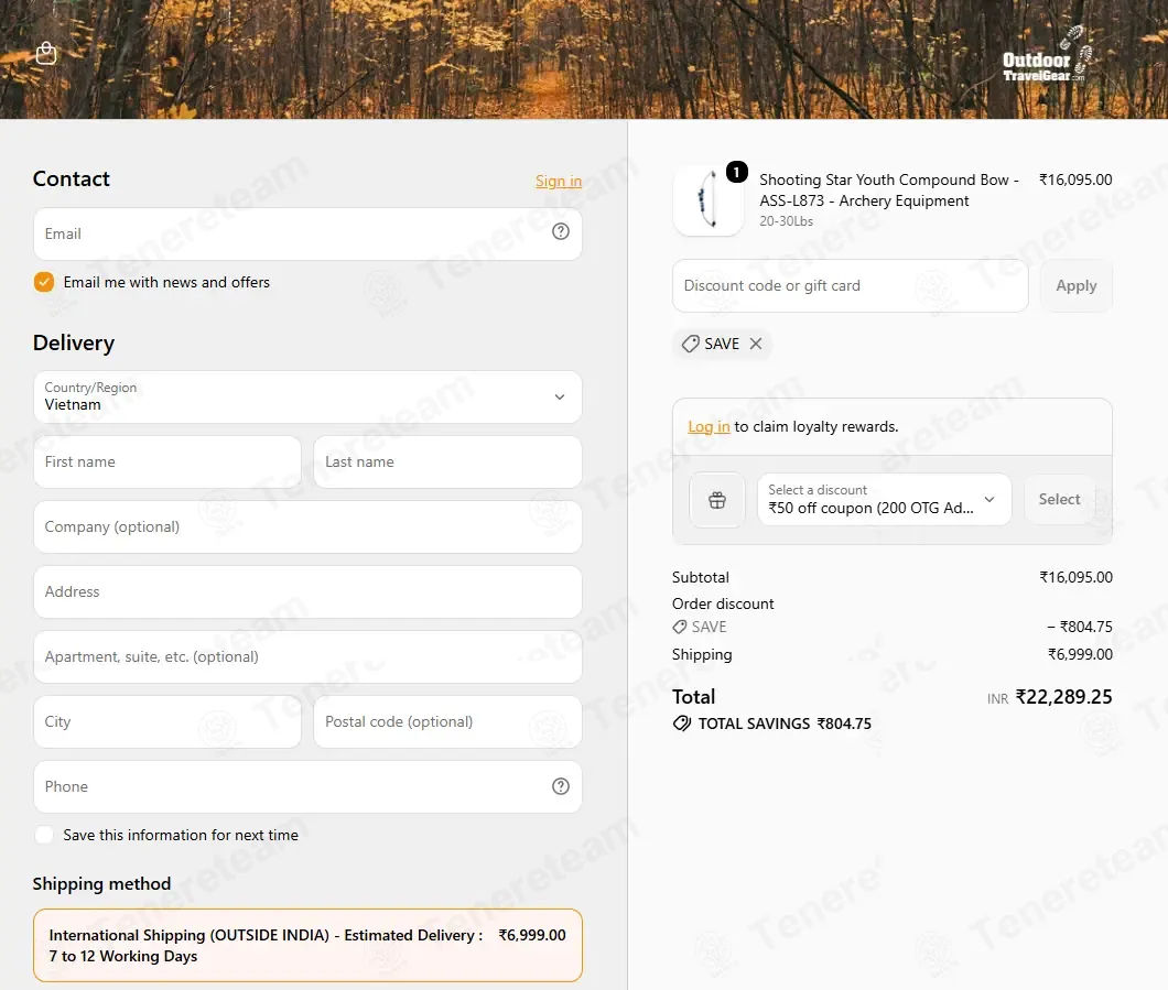 Outdoor Travel Gear coupon code: 5% off with SAVE. Tested and valid as 14 hours ago.