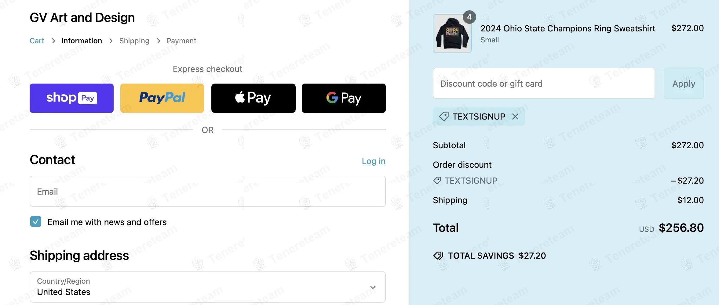 GV Art and Design coupon code: 10% off with TEXTSIGNUP. Tested and valid as 1 year ago.
