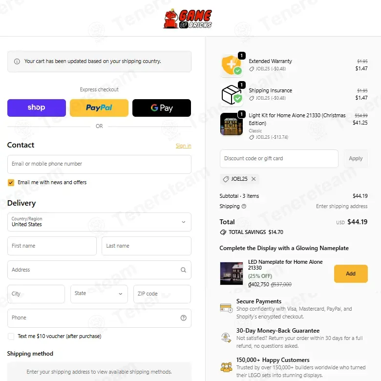 Game Of Bricks coupon code: 25% off with Joel25. Tested and valid as 1 month ago.