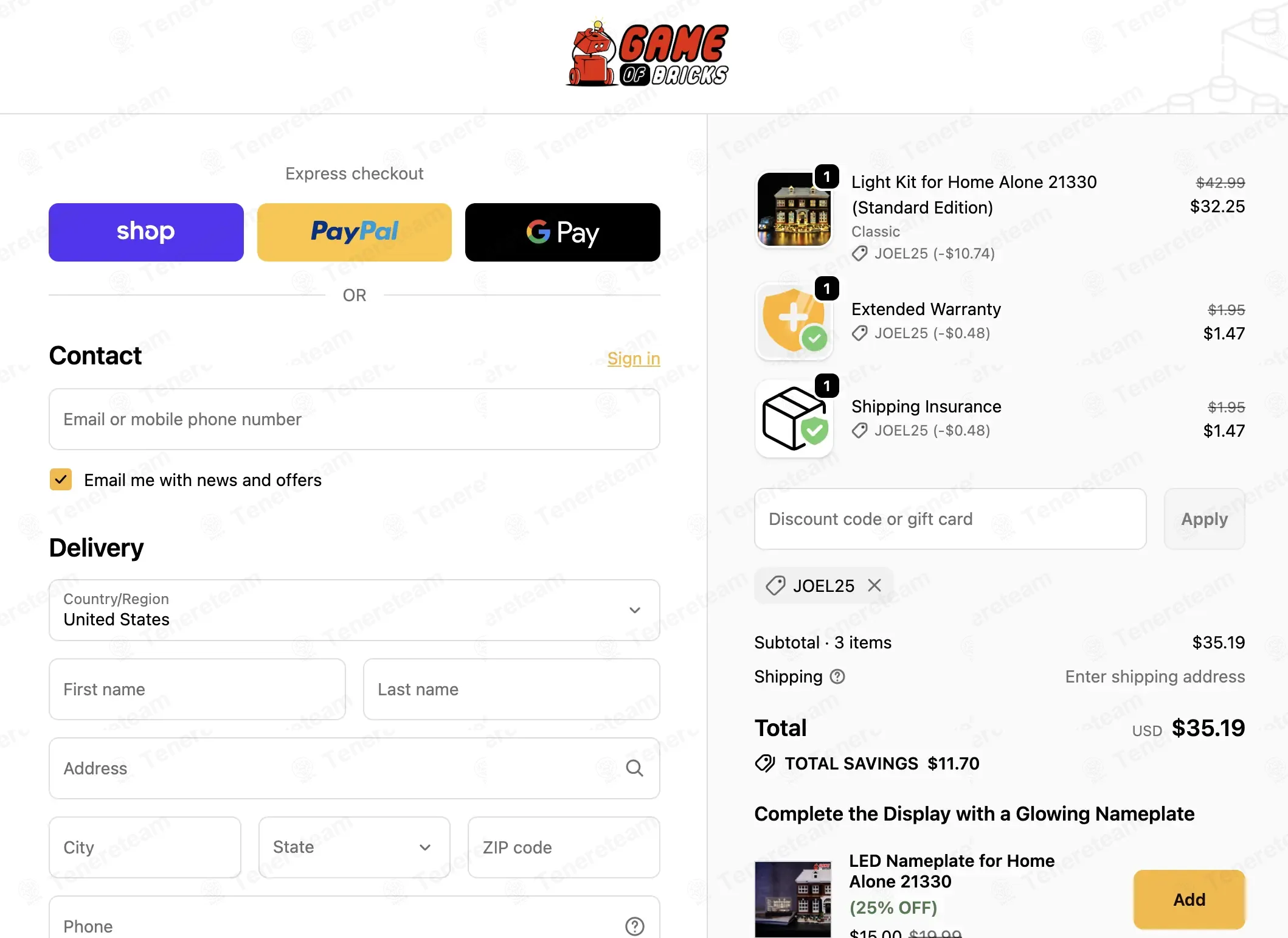 Game Of Bricks coupon code: 25% off with Joel25. Tested and valid as 1 month ago.