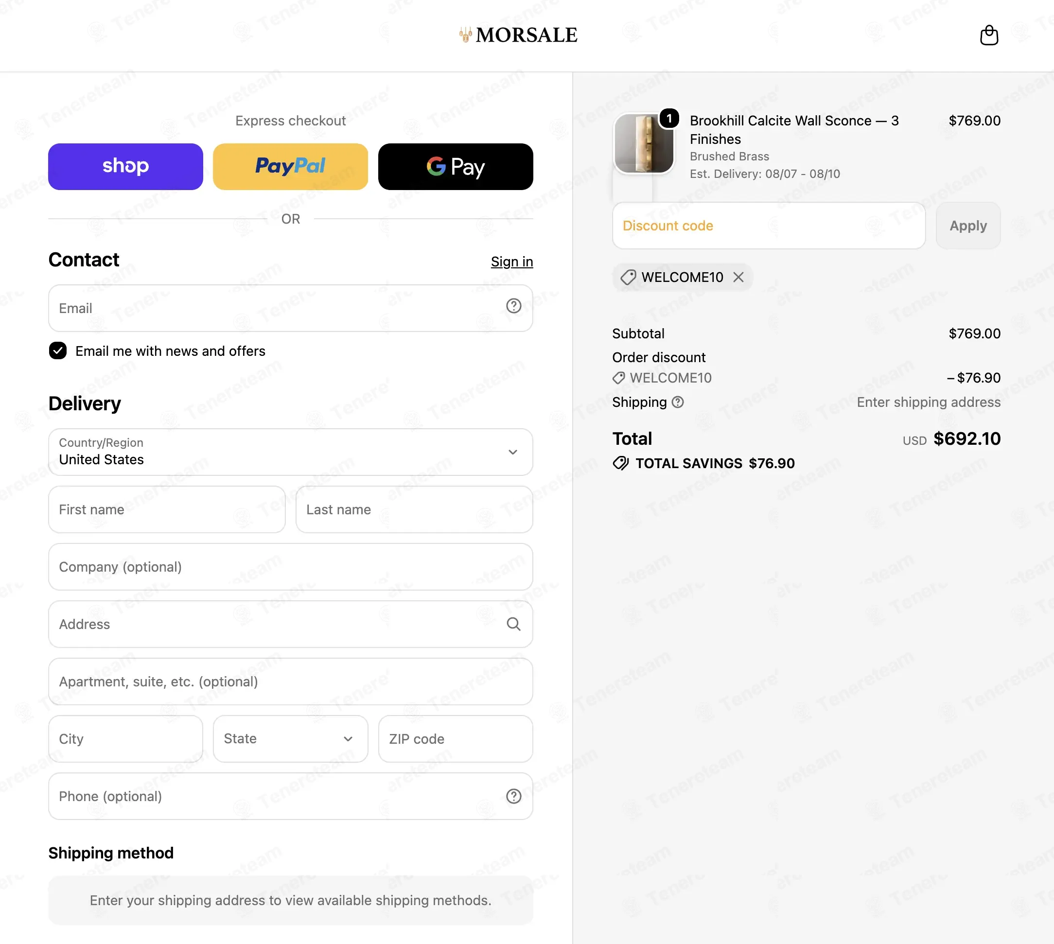 Morsale coupon code: 10% off with WELCOME10. Tested and valid as 1 week ago.