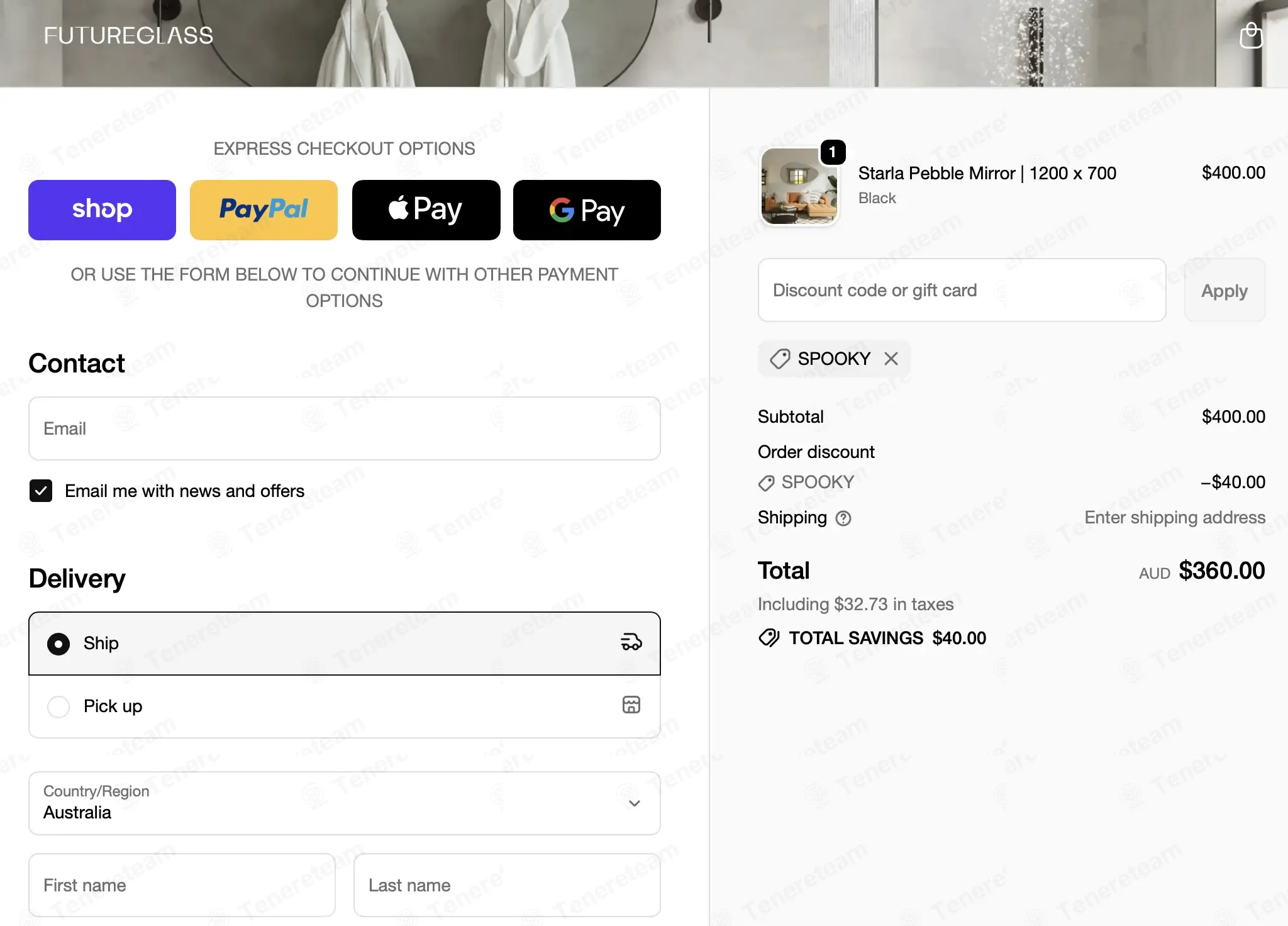 Future Glass coupon code: 10% off with Spooky. Tested and valid as 8 months ago.