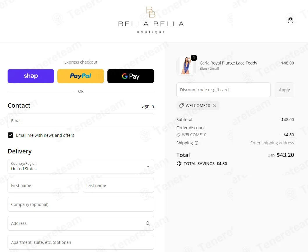 Bella Bella Boutique coupon code: 10% off with WELCOME10. Tested and valid as 1 week ago.