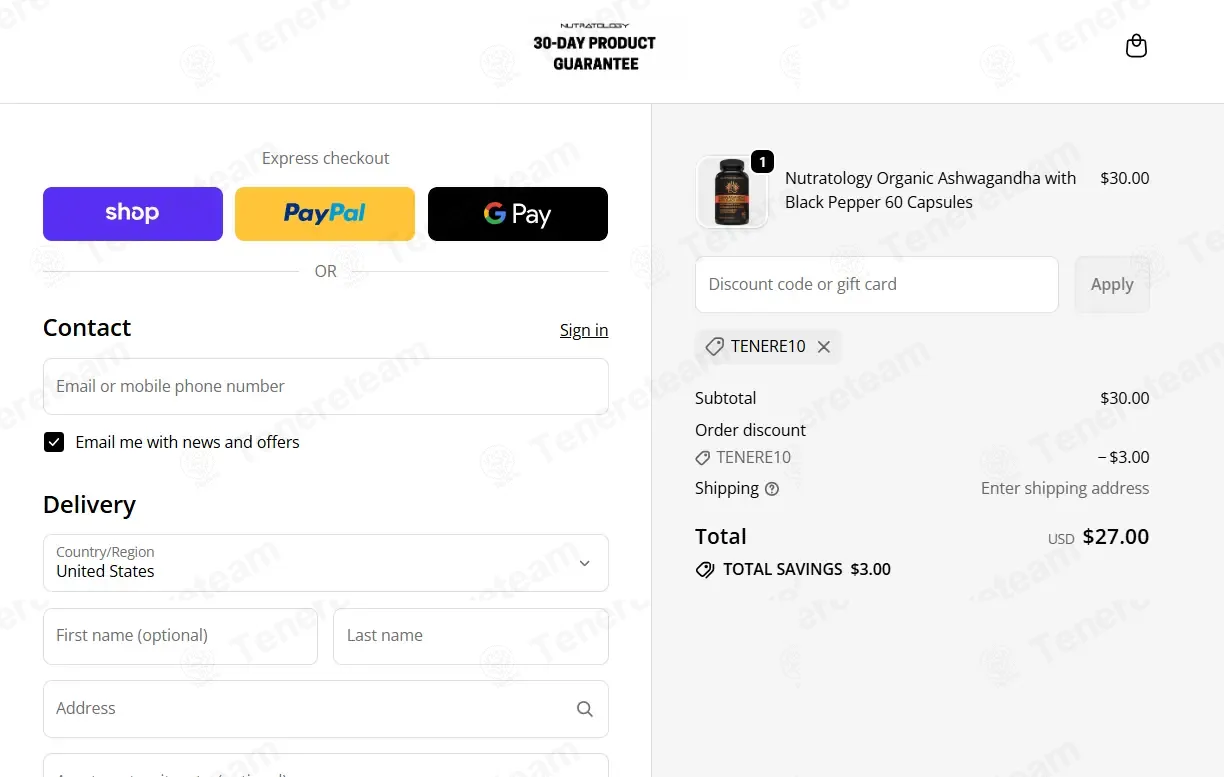 Nutratology coupon code: 10% off with TENERE10. Tested and valid as 1 month ago.