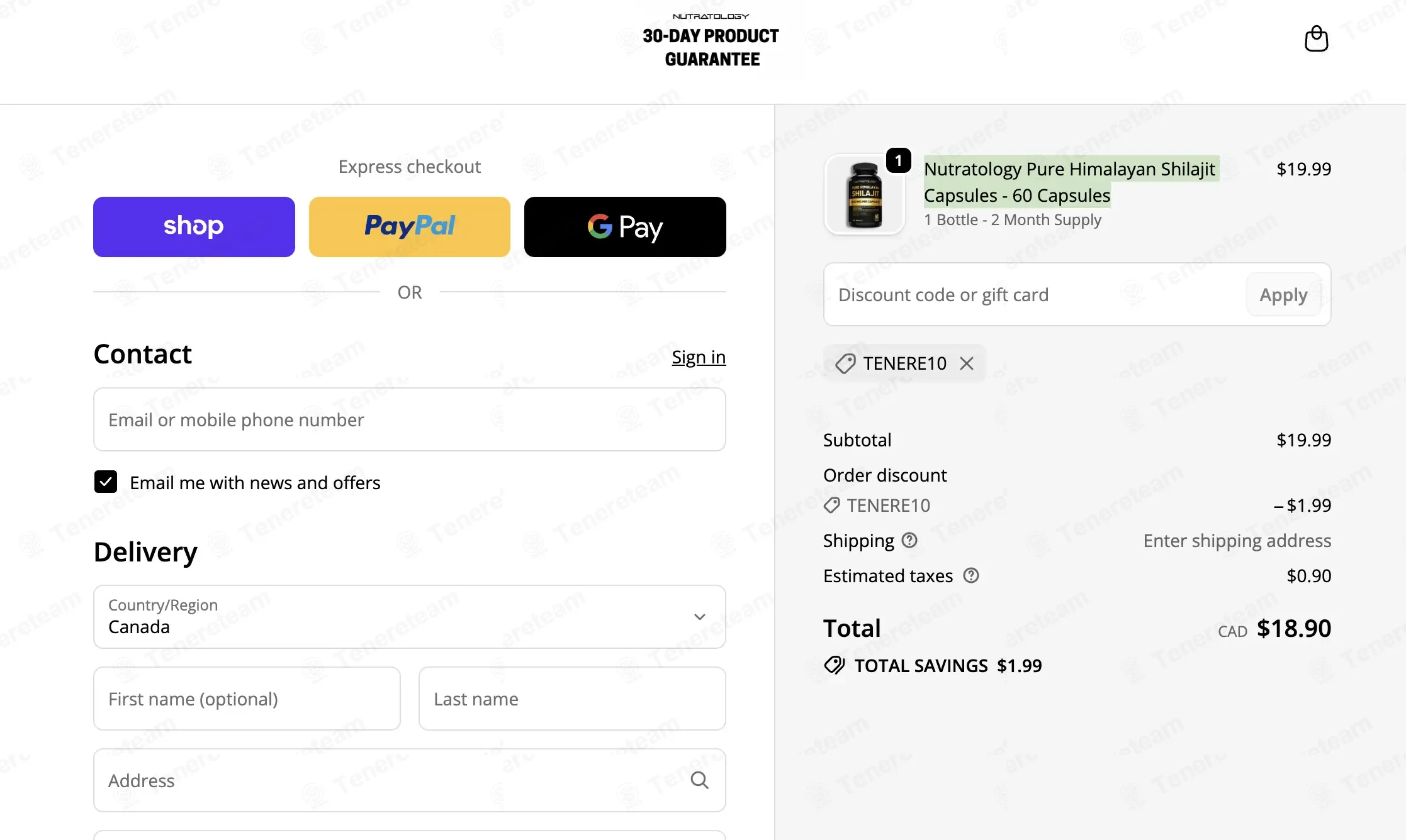 Nutratology coupon code: 10% off with TENERE10. Tested and valid as 1 month ago.