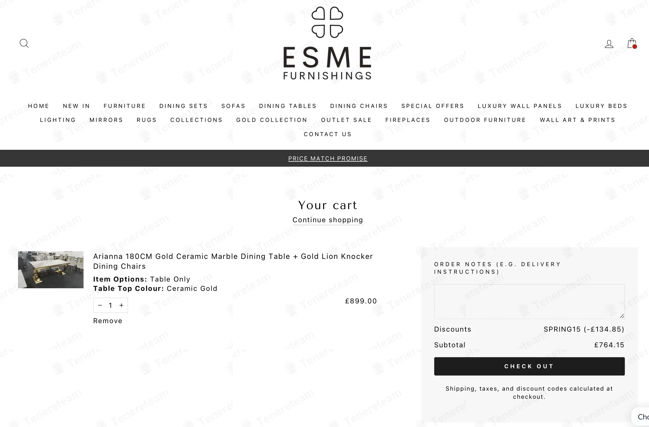 Esme Furnishings coupon code: 15% off with SPRING15. Tested and valid as 1 year ago.