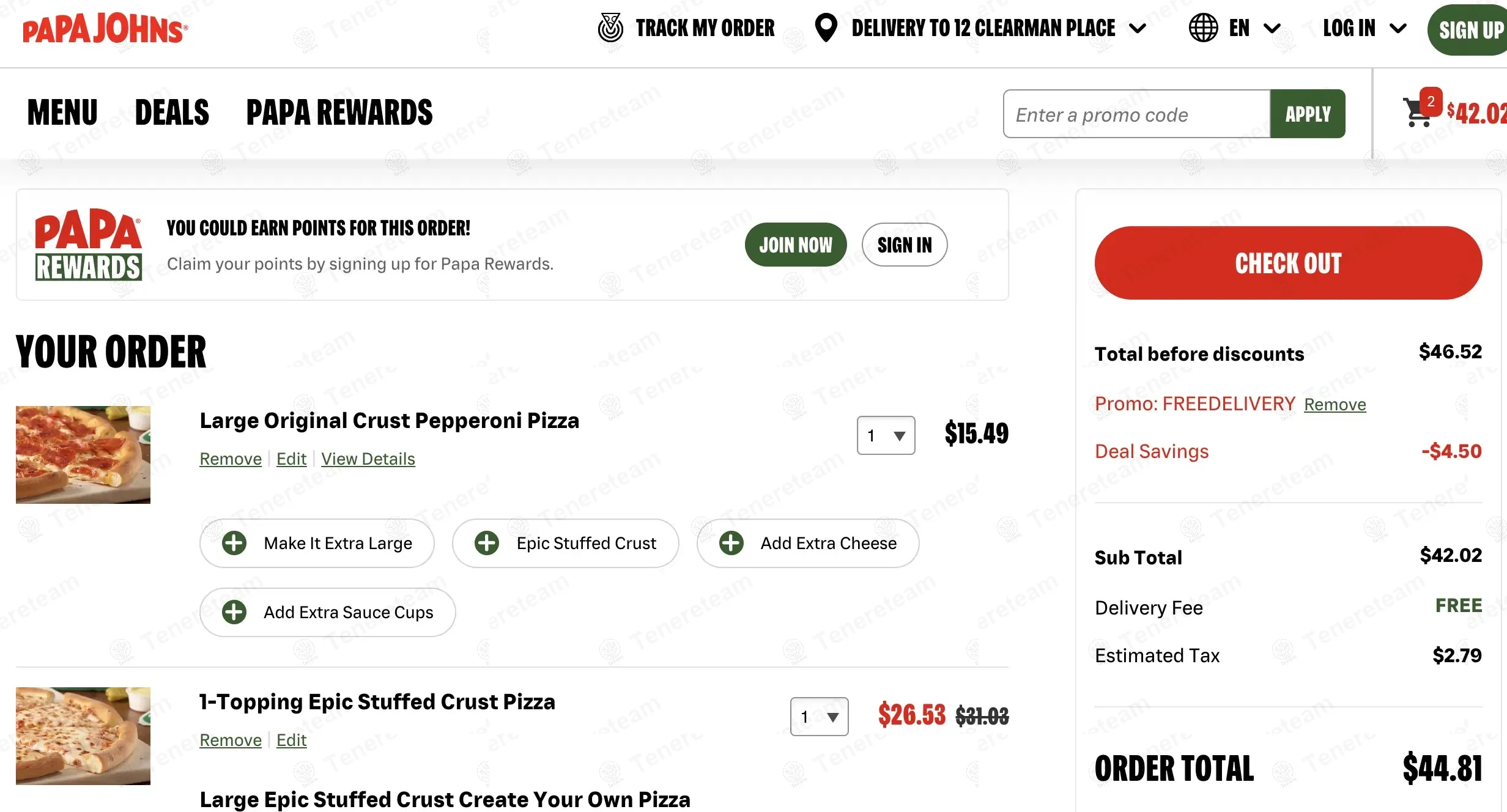 Papa Johns coupon code: Sale off with freedelivery. Tested and valid as 1 year ago.