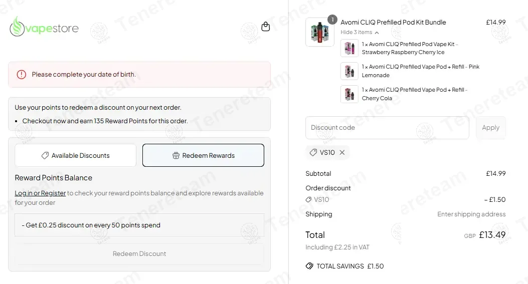Vapestore UK coupon code: 10% off with VS10. Tested and valid as 1 year ago.