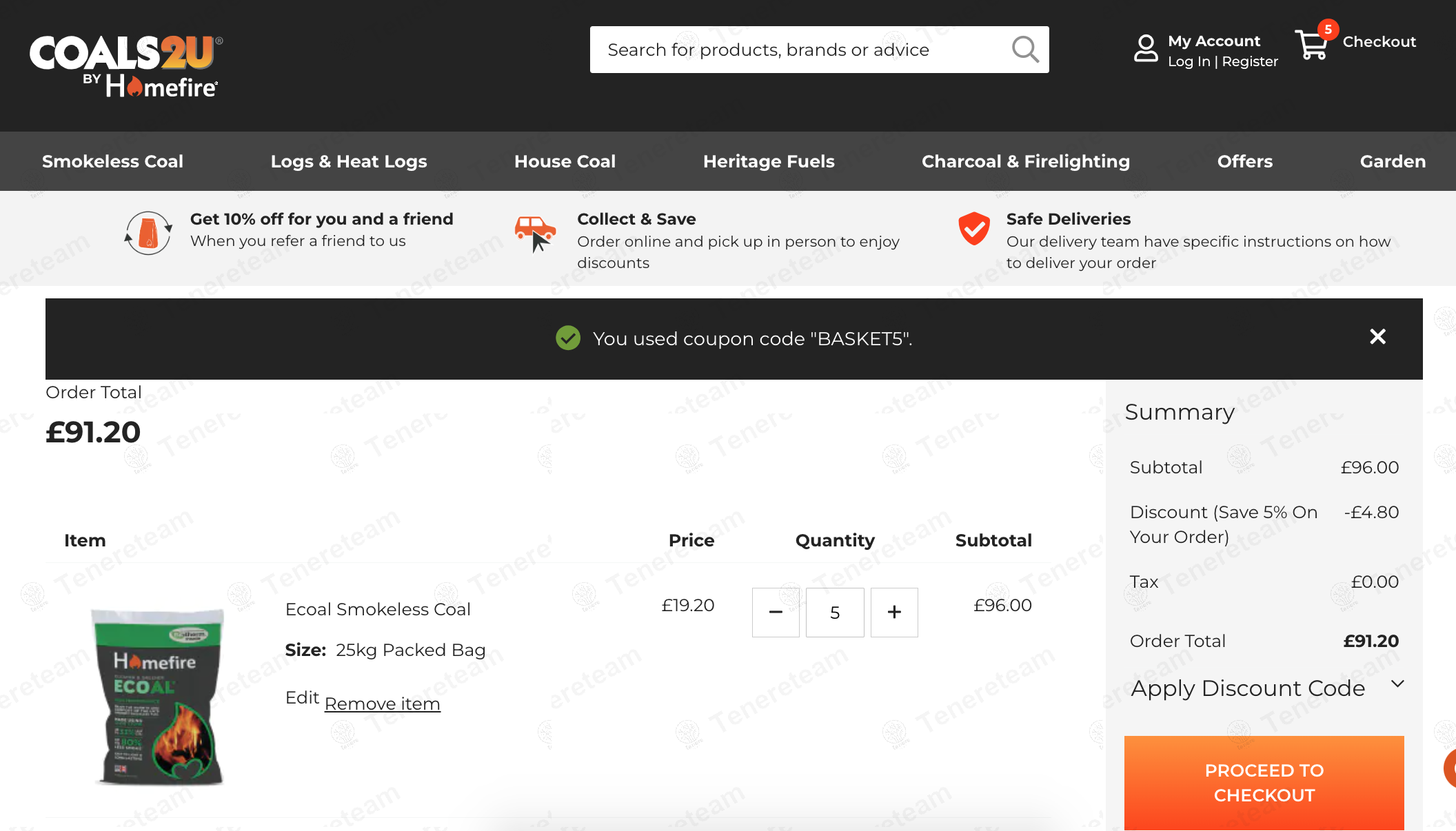 Coals2U coupon code: 5% off with BASKET5. Tested and valid as 1 year ago.