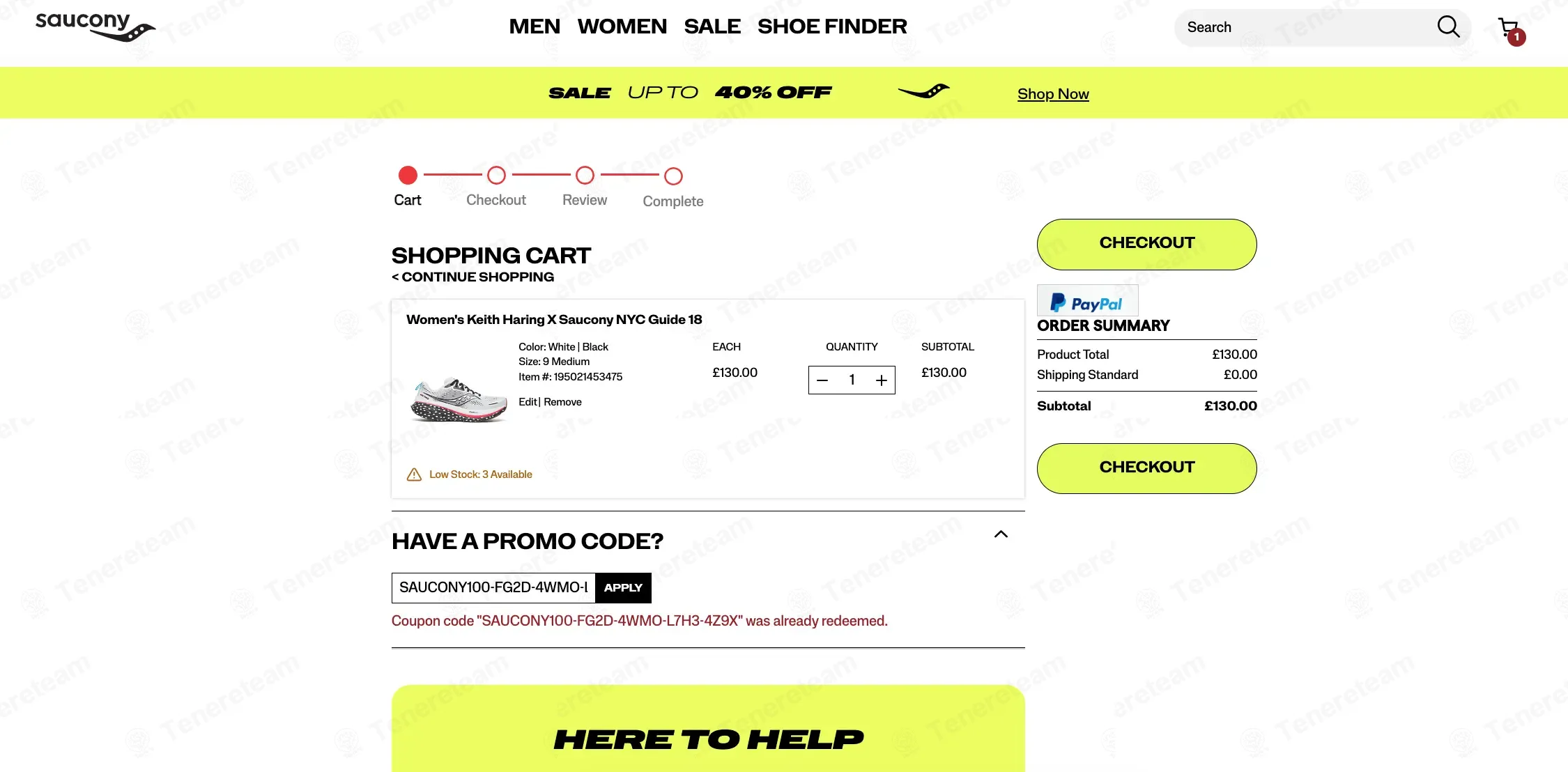 Saucony UK coupon code: 10% off with SAUCONY100-FG2D-4WMO-L7H3-4Z9X. Tested and valid as 3 months ago.