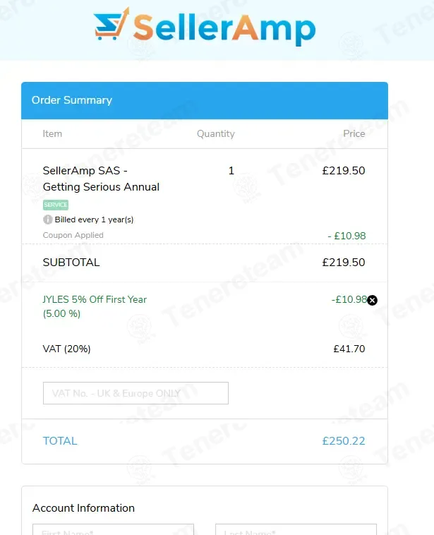 Seller Amp coupon code: 5% off with JYLES_ANNUAL. Tested and valid as 5 months ago.
