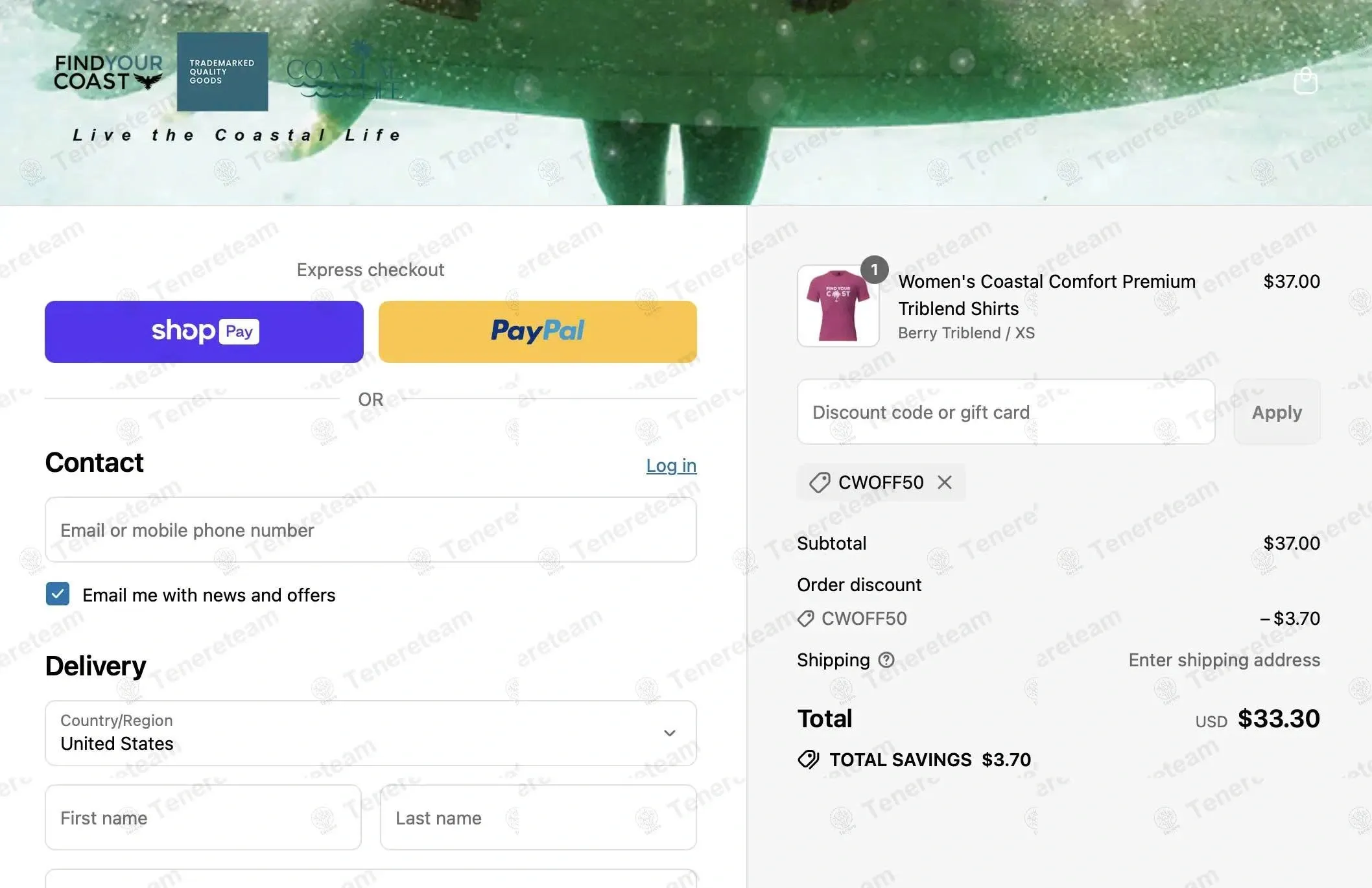 Find Your Coast coupon code: 10% off with CWOFF50. Tested and valid as 1 month ago.