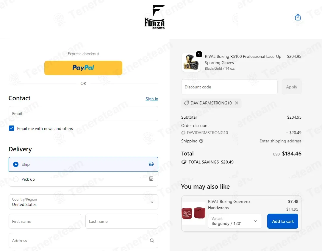 Forza Sports coupon code: 10% off with DAVIDARMSTRONG10. Tested and valid as 7 months ago.