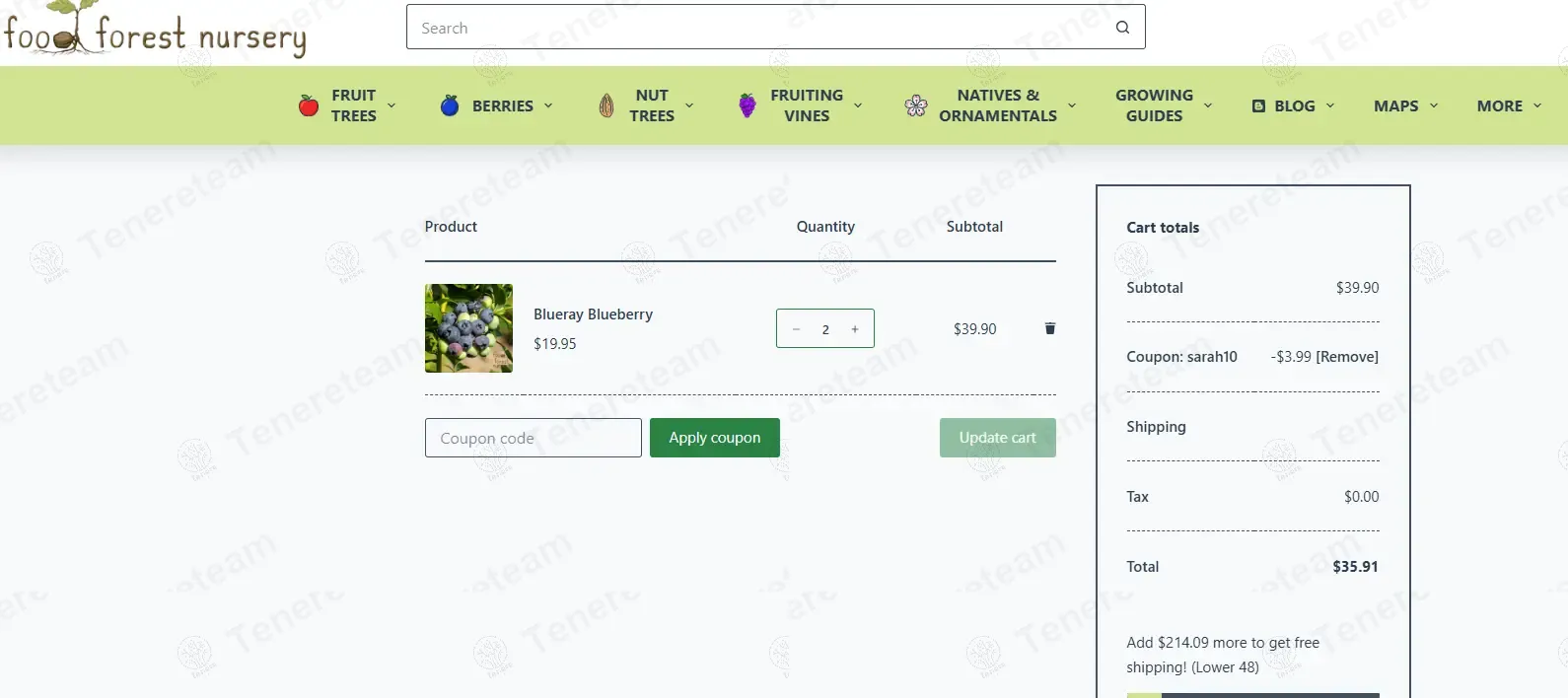 Food Forest Nursery coupon code: 10% off with SARAH10. Tested and valid as 9 months ago.