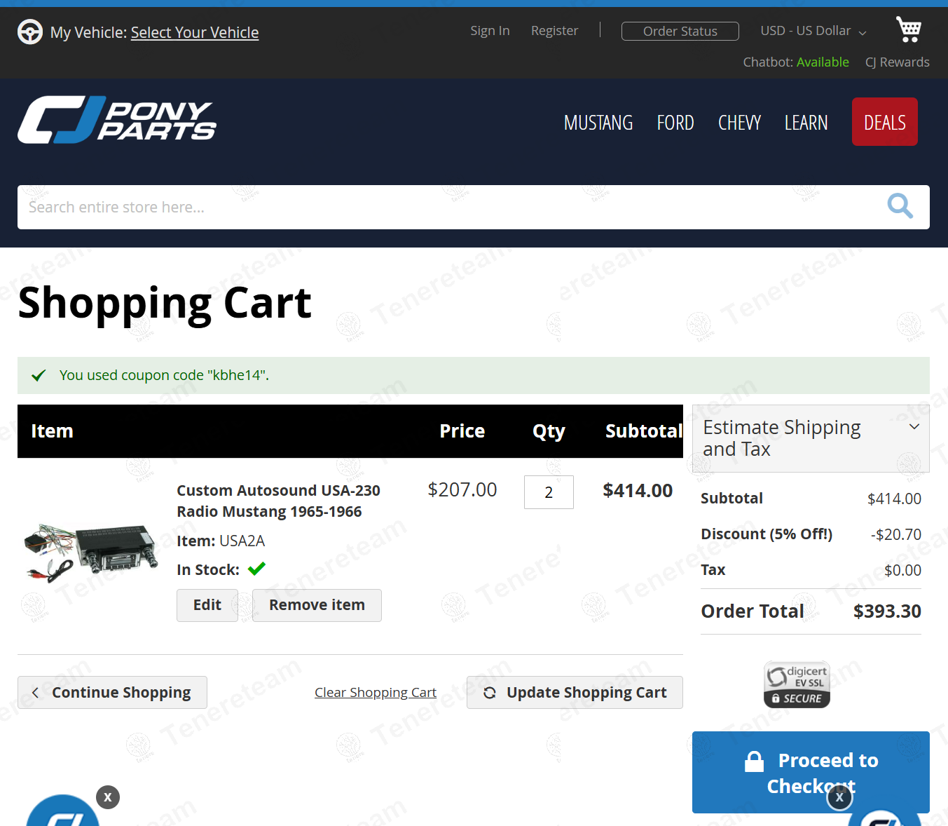 CJ Pony Parts coupon code: 5% off with kbhe14. Tested and valid as 8 months ago.