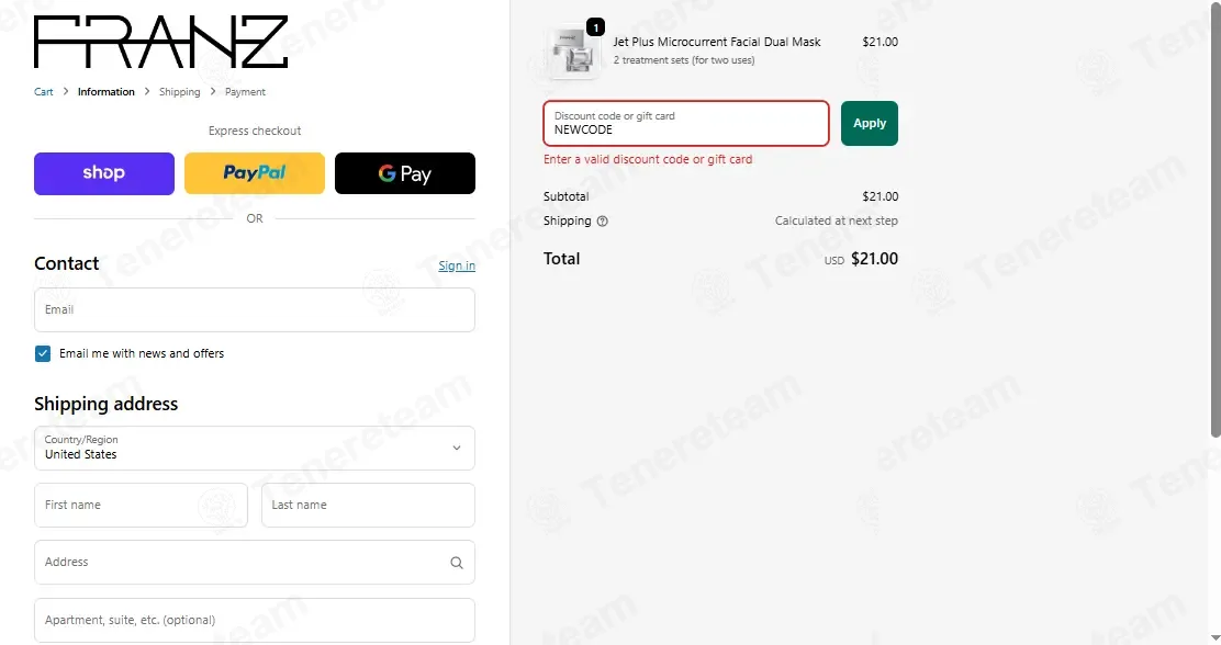 Franz Skincare USA coupon code: 11% off with NEWCODE. Tested and valid as 3 months ago.
