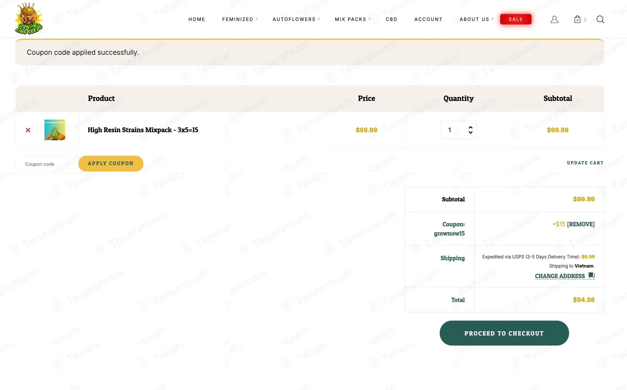 Royal King Seeds coupon code: 15% off with GROWNOW15. Tested and valid as 4 months ago.