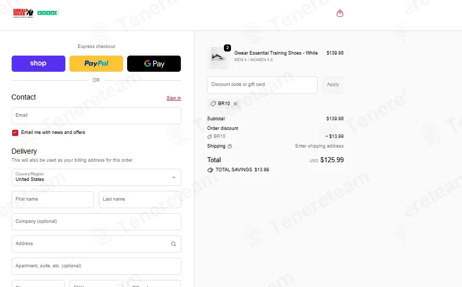 Gorilla Wear coupon code: 10% off with BR10. Tested and valid as 2 months ago.