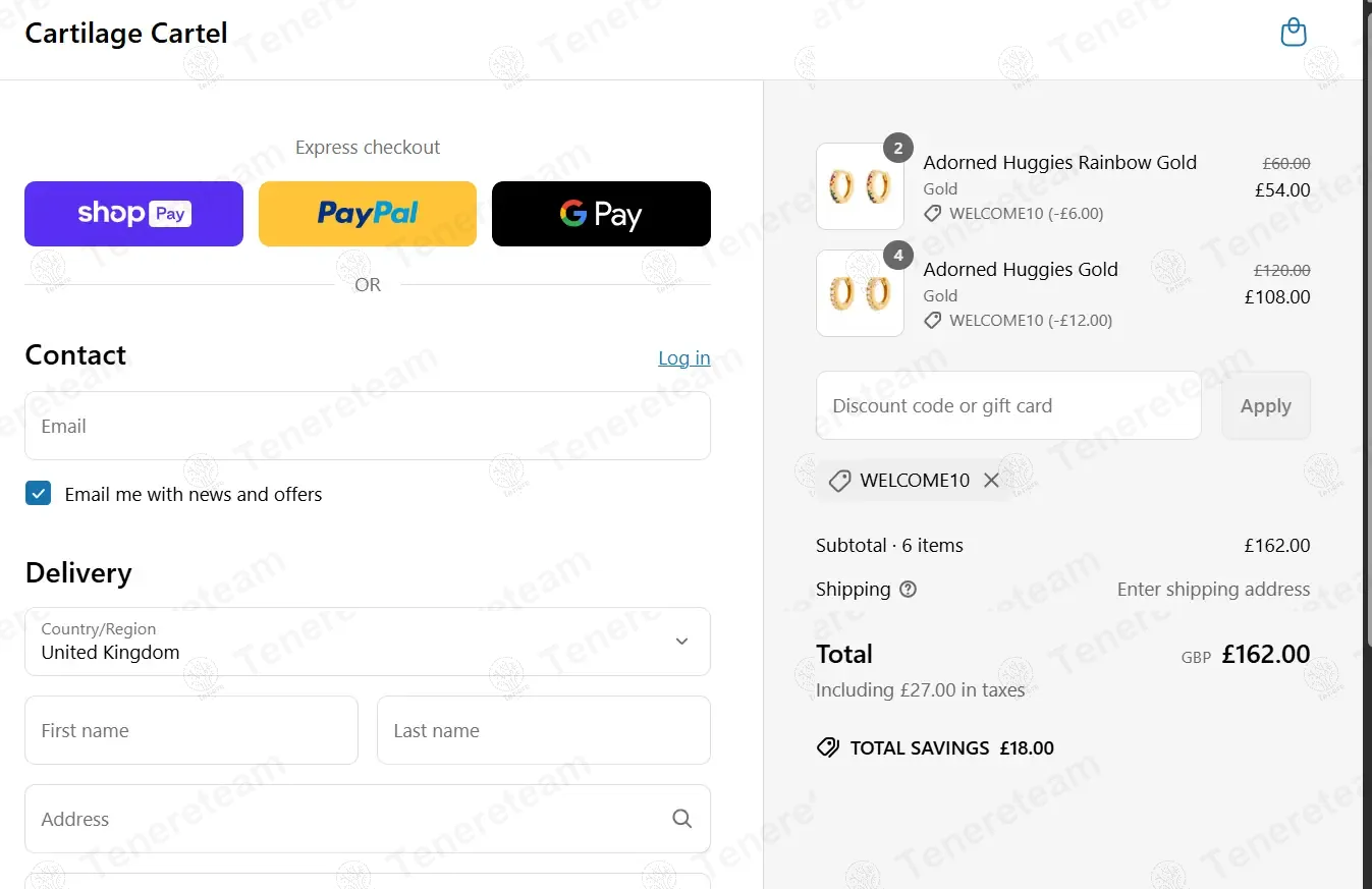 Cartilage Cartel coupon code: 10% off with WELCOME10. Tested and valid as 1 year ago.