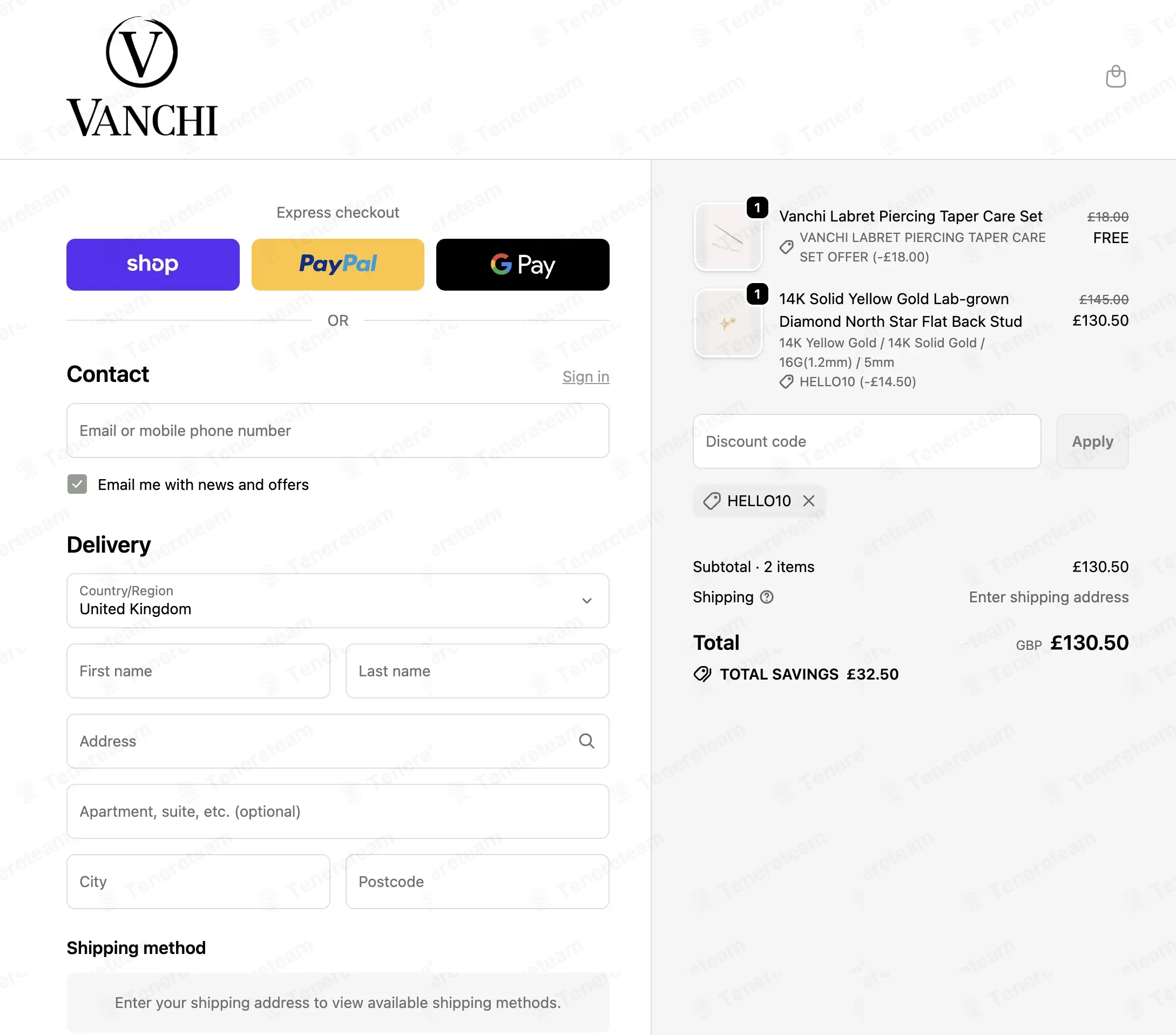 Vanchi Jewellery coupon code: 10% off with HELLO10. Tested and valid as 1 week ago.