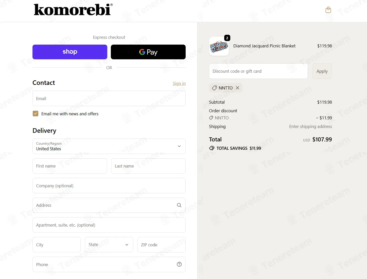 The Komorebi Collection coupon code: 10% off with NNTTO. Tested and valid as 1 month ago.