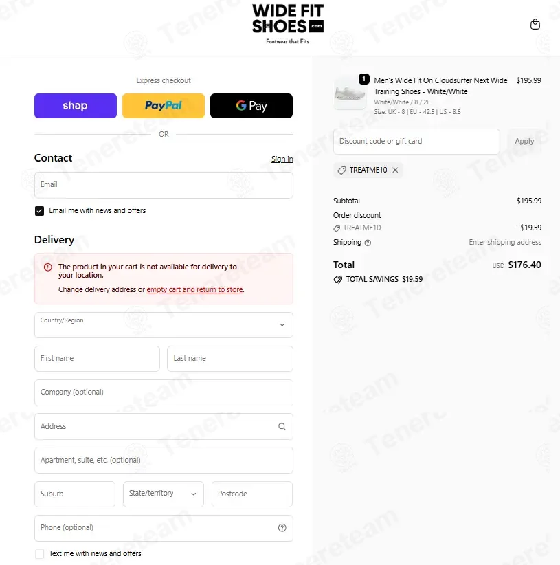 Widefit Shoes coupon code: 10% off with TREATME10. Tested and valid as 12 hours ago.