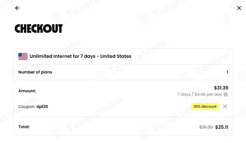 Truely eSIMs coupon code: 20% off with DPF20. Tested and valid as 1 week ago.