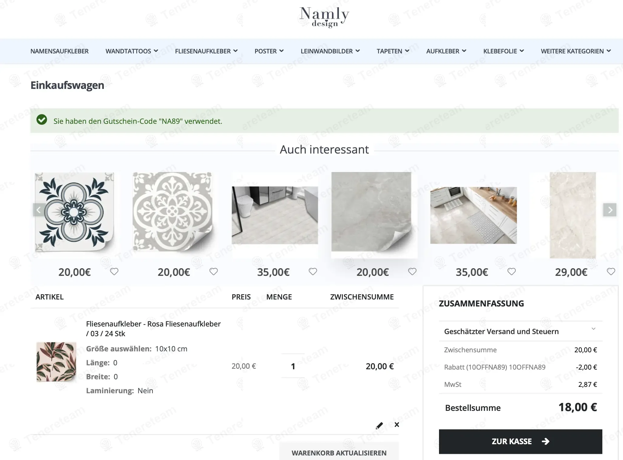 Namly Design apply coupon code