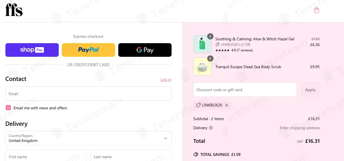 FFS Beauty coupon code: 20% off with LINKBUX20. Tested and valid as 1 year ago.