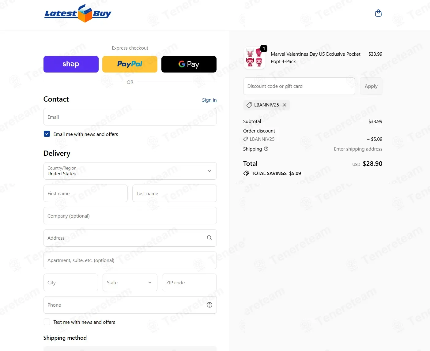 LatestBuy coupon code: 25% off with LBANNIV25. Tested and valid as 1 month ago.