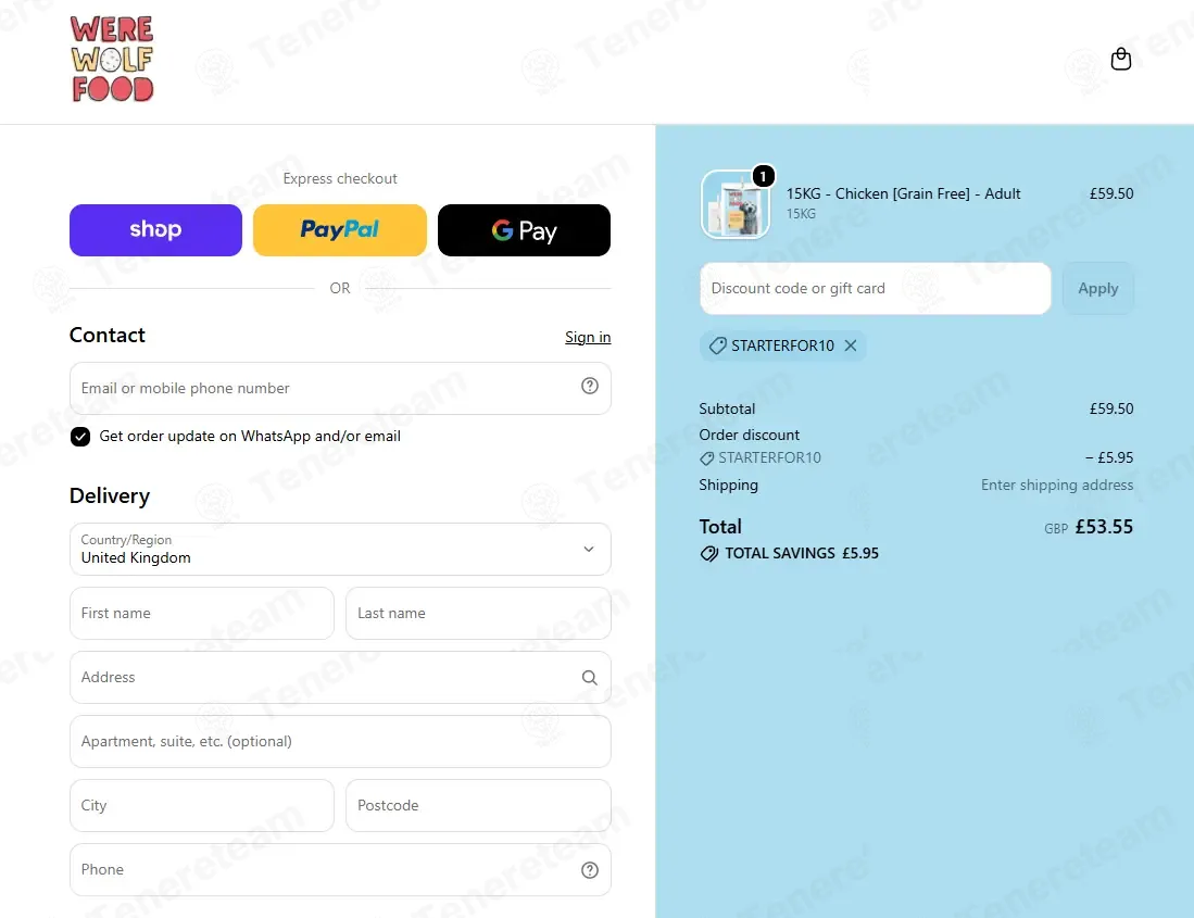 Were Wolf Food coupon code: 10% off with STARTERFOR10. Tested and valid as 1 month ago.