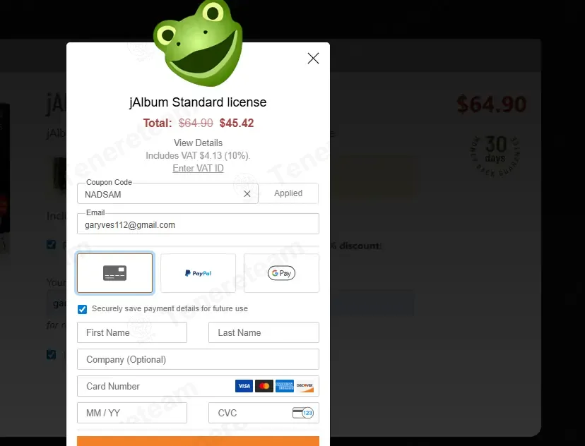 Jalbum coupon code verified as working at checkout