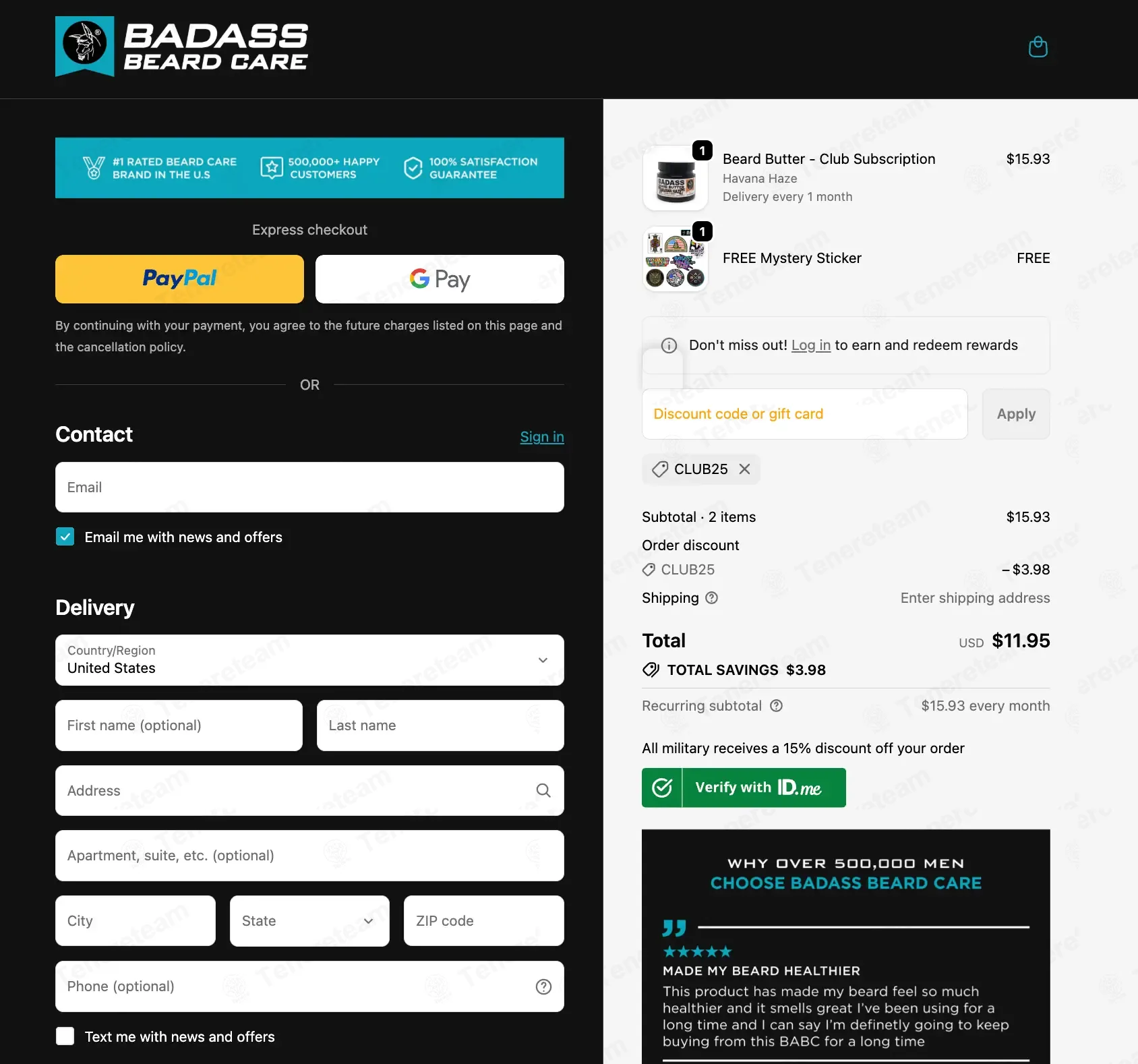 Badass Beard Care apply coupon code